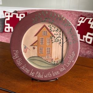 Patriotic Home Primitive Wood Plate